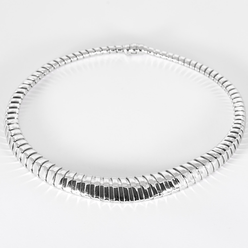 Collier Bassani- Collier en Or blanc maille tubogaz 58 Facettes DV32729-5