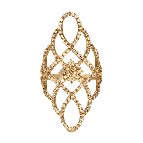 Élégante bague en or rose et diamants roses et violets : 1,50 carat