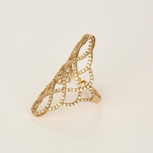 Élégante bague en or rose et diamants roses et violets : 1,50 carat