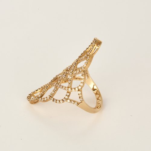 Élégante bague en or rose et diamants roses et violets : 1,50 carat