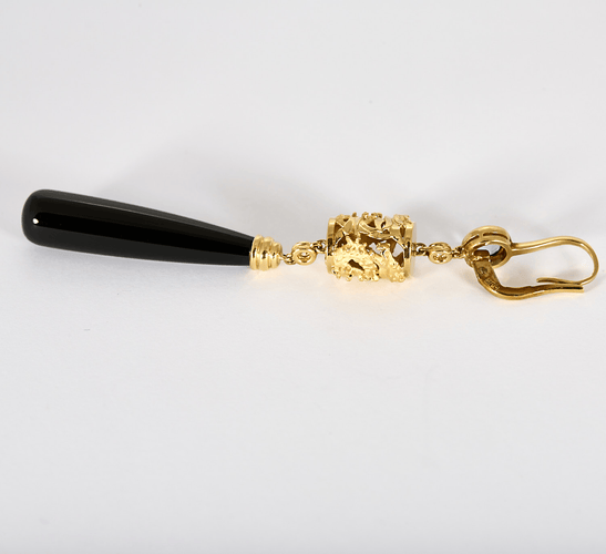 Carrera y Carrera - Shangai - Boucles d'oreilles en or jaune, topaze, diamants et onyx 58 Facettes DV32715-5