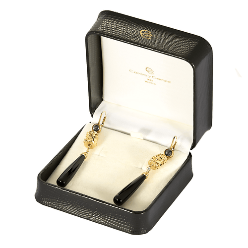 Carrera y Carrera - Shangai - Boucles d'oreilles en or jaune, topaze, diamants et onyx 58 Facettes DV32715-5