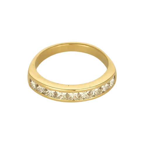 49 Demie alliance or jaune et diamant princesse 58 Facettes DV26158-23