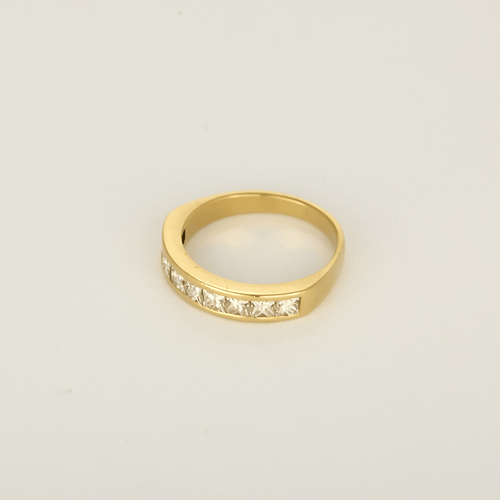 49 Demie alliance or jaune et diamant princesse 58 Facettes DV26158-23