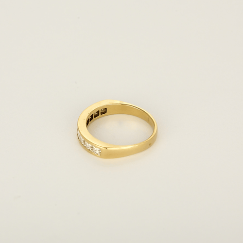 49 Demie alliance or jaune et diamant princesse 58 Facettes DV26158-23