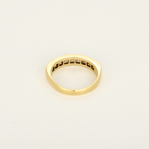 Demie alliance or jaune et diamant princesse