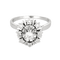 Bague marguerite en or blanc et diamants