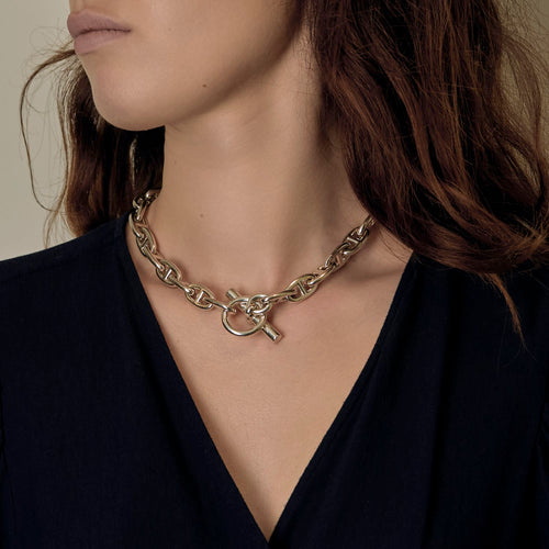 HermesChaîne d'Ancre, grand modèle - Collier en argent