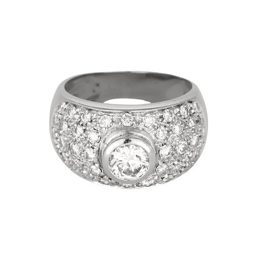 Bague 54 Bague jonc bombée en or blanc et diamants : 2,60 carats 58 Facettes DV31450-24