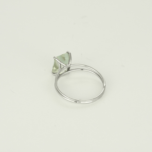 Bague en Or blanc et aigue marine