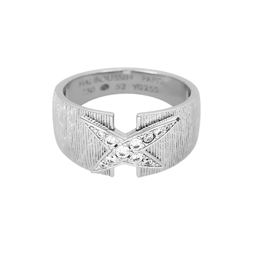 52 Mauboussin - Ta beauté me submerge - Bague bandeau ouverte en or blanc et diamants : 0,18 carat 58 Facettes DV13401-18