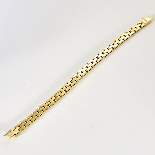 Bracelet en or jaune articulé à maille rectangulaire