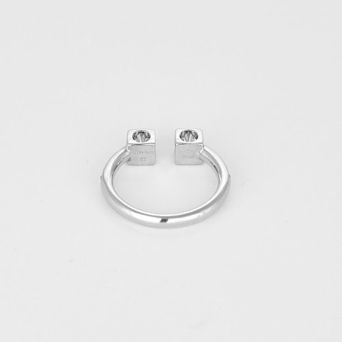 53 Dinh Van - Le cube XL - Bague en or blanc et diamants 58 Facettes DV33379-1