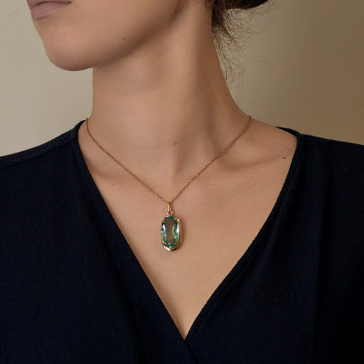 Pendentif Pendentif en or jaune et Aigue-Marine : 15 carats 58 Facettes DV31672-10