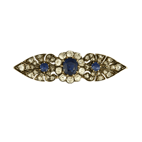 Broche Or rose 18k et Argent Saphir 58 Facettes DV26158-37