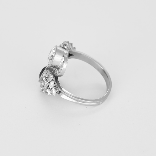 52 Bague en Or blanc 18k Diamant and Saphir 58 Facettes DV26158-35