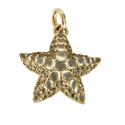 Pomellato- Sirène- Pendentif en or jaune, pierre de lune et topazes blanches 58 Facettes DV33222-1