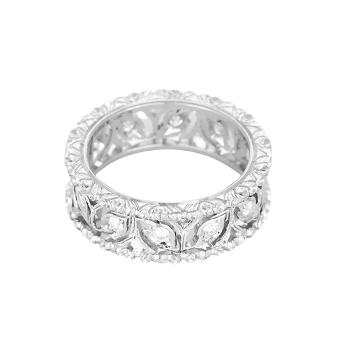 54 Buccellati - Eternelle Ramage - Élégante bague en or blanc 18K 58 Facettes DV33095-1
