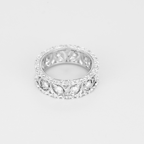 54 Buccellati - Eternelle Ramage - Élégante bague en or blanc 18K 58 Facettes DV33095-1