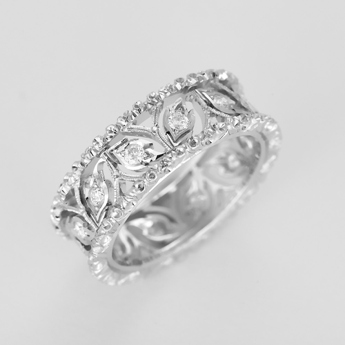 54 Buccellati - Eternelle Ramage - Élégante bague en or blanc 18K 58 Facettes DV33095-1