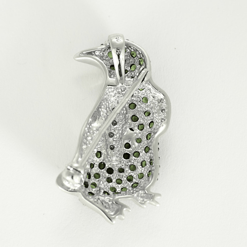 Broche en Or blanc 18k Diamant and grenats tsavorites 58 Facettes DV26158-36