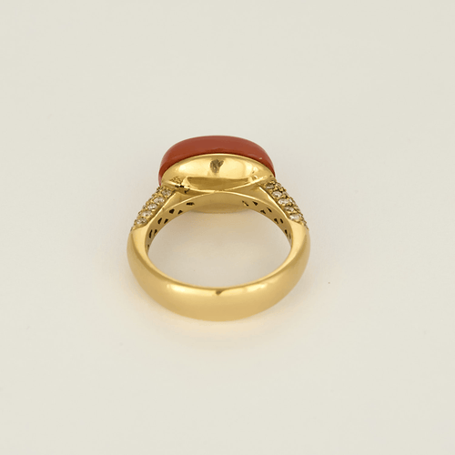 54 Bague en or jaune corail et diamants 58 Facettes DV32677-3