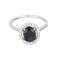 56 Élégante bague en or blanc 14k Saphir 58 Facettes DV32473-2
