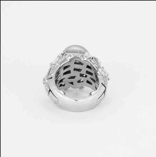 49 MIKIMOTO - Bague cocktail en or gris, perle de culture de Tahiti , diamants 58 Facettes DV14290-6