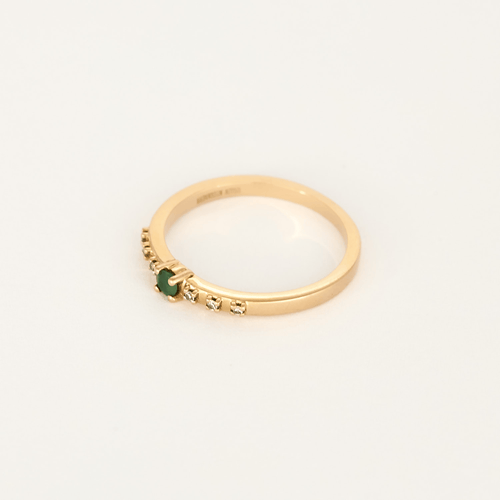 52 Mauboussin - Capsule d'émotions - Élégante bague en or rose, diamants et émeraude 58 Facettes DV33416-1