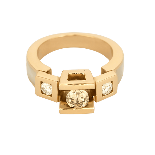 Bague en Or rose 18k Diamant de couleur champagne