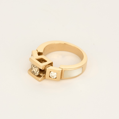 52 Other Bague en Or rose 18k Diamant de couleur champagne  and Diamant 58 Facettes DV32872-2