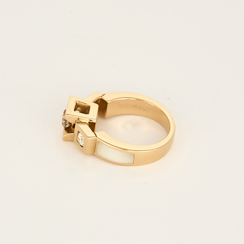 Bague en Or rose 18k Diamant de couleur champagne
