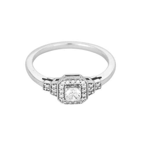 51 MAUBOUSSIN - Un Automne 1930 n°2 - Bague solitaire en or blanc et diamants : 0,22 carat au total 58 Facettes DV33714-1