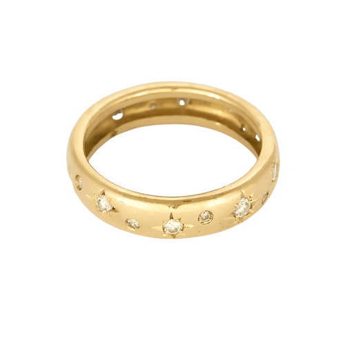 62 Bague jonc en or jaune, diamants, serti étoilé 58 Facettes DV33707-5