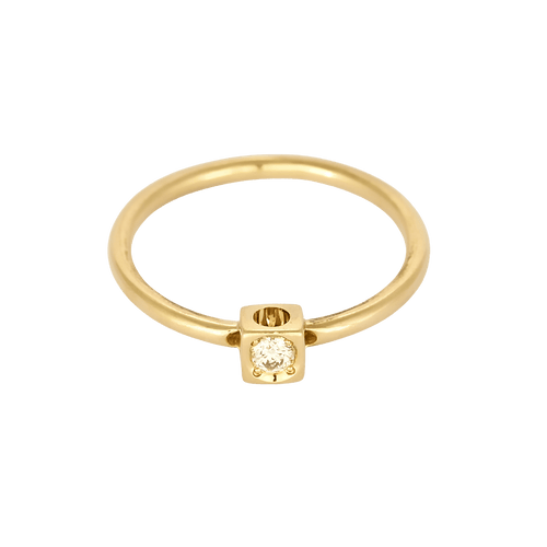 52 Dinh Van - Le cube - XS - Bague en or jaune 58 Facettes DV0997-9