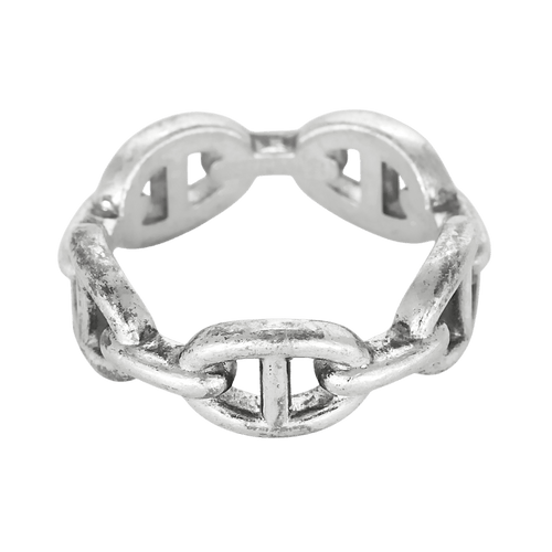 56 Hermes Bague Chaîne d'Ancre Petit modèle en argent 58 Facettes DV33267-1