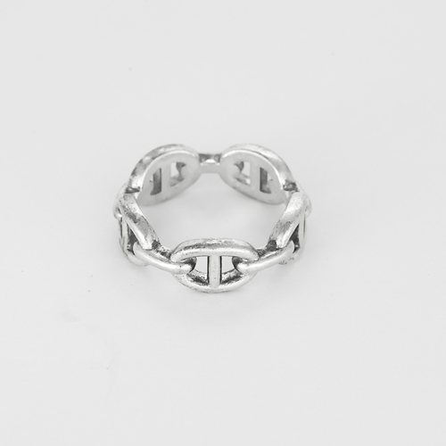 56 Hermes Bague Chaîne d'Ancre Petit modèle en argent 58 Facettes DV33267-1