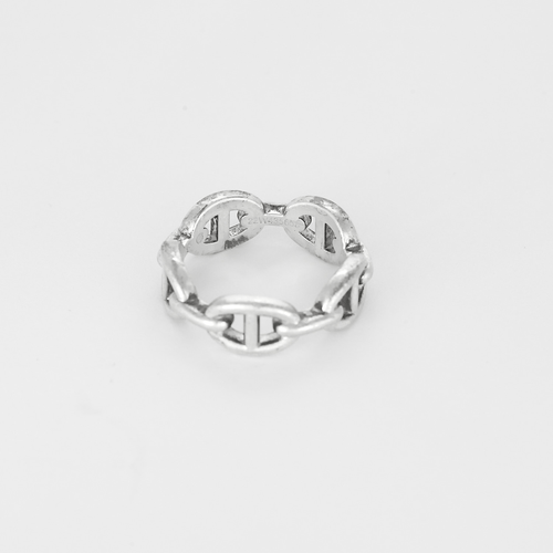 56 Hermes Bague Chaîne d'Ancre Petit modèle en argent 58 Facettes DV33267-1
