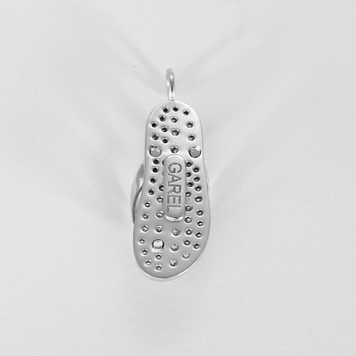 Pendentif Garel Pendentif Tong en Or blanc et Diamants 58 Facettes DV32729-2