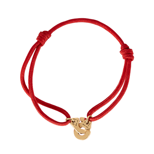 Dinh Van - Bracelet menottes R8 en or rose et cordon rouge 58 Facettes DV0997-7