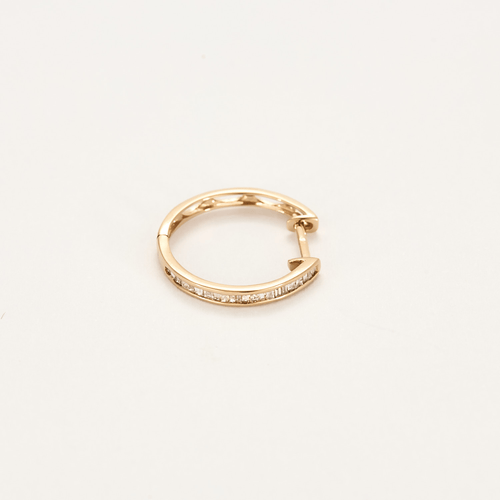 Paire d'anneaux d'oreilles en or rose et diamants 58 Facettes DV5707-20