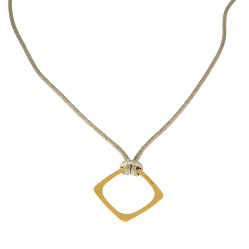 Dinh Van - Impression - Collier en or jaune, cordon gris 58 Facettes DV33869-3