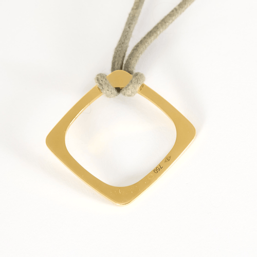 Dinh Van - Impression - Collier en or jaune, cordon gris 58 Facettes DV33869-3