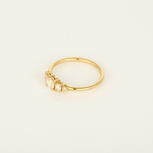 51.5 Élégante bague en or jaune 18k Diamants 58 Facettes DV33844-1