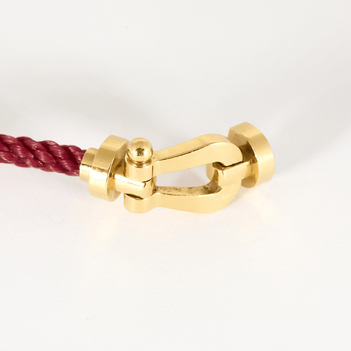 FRED - Force 10 - Grand modèle - Bracelet en or jaune et cordon rose 58 Facettes DV33842-2