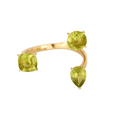 57 Gemmyo - The Stoned Bride - Bague en or jaune et péridots : 2,40 carats 58 Facettes DV33847-1