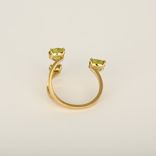 57 Gemmyo - The Stoned Bride - Bague en or jaune et péridots : 2,40 carats 58 Facettes DV33847-1