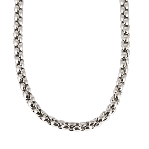 Collier en or blanc à maille popcorn 58 Facettes DV34030-20