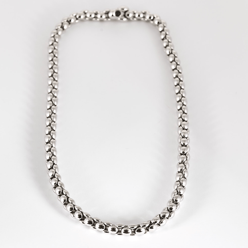 Collier en or blanc à maille popcorn 58 Facettes DV34030-20