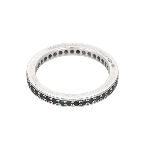 Bague 53 Mauboussin - Saphir Sex and Love - Alliance en or blanc et saphirs 58 Facettes DV34108-1